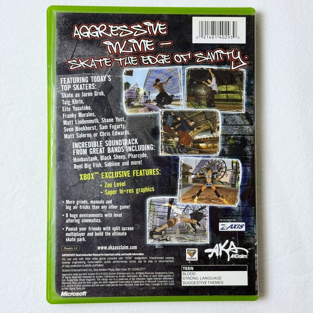 Aggressive Inline - Xbox Game - VG Disc - Tested Working - Picture 2 of 4